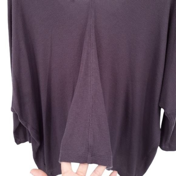Victoria's Secret Purple Oversized Waffle Knit V-Neck V-Back Slouchy Crop Top S - Picture 11 of 11